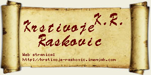 Krstivoje Rašković vizit kartica